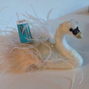 NWT Figural Sparkly Swan Ornament Christmas Tree Ashland Holiday Decoration NEW